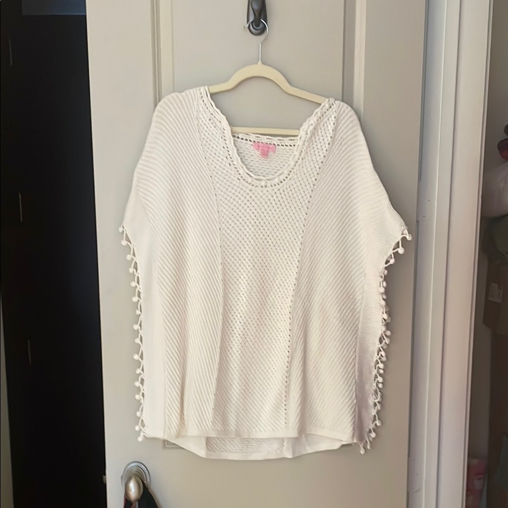 Lilly Pulitzer Cream Knit Poncho